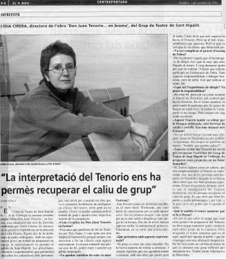 Grup de Teatre de Sant Hipòlit - Don Juan Tenorio...en broma - Entrevista a Lídia Cirera